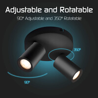 Ledvion LED Deckenstrahler Schwarz Duo - Dimmbar - 4,9W - RGB+CCT - Neigbar