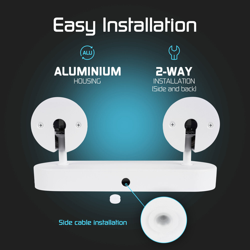 Ledvion LED Deckenstrahler Weiß Duo - Dimmbar - 3W - 2700K - Neigbar