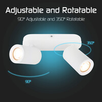 Ledvion LED Deckenstrahler Weiß Duo - Dimmbar - 3W - 4000K - Neigbar