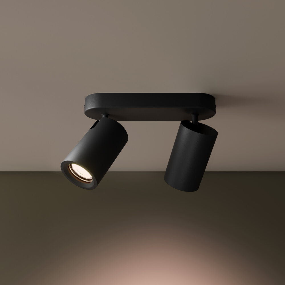 Ledvion LED Deckenstrahler Schwarz Duo - Dimmbar - 3W - 2700K - Neigbar