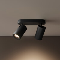 Ledvion LED Deckenstrahler Schwarz Duo - Dimmbar - 3W - 4000K - Neigbar