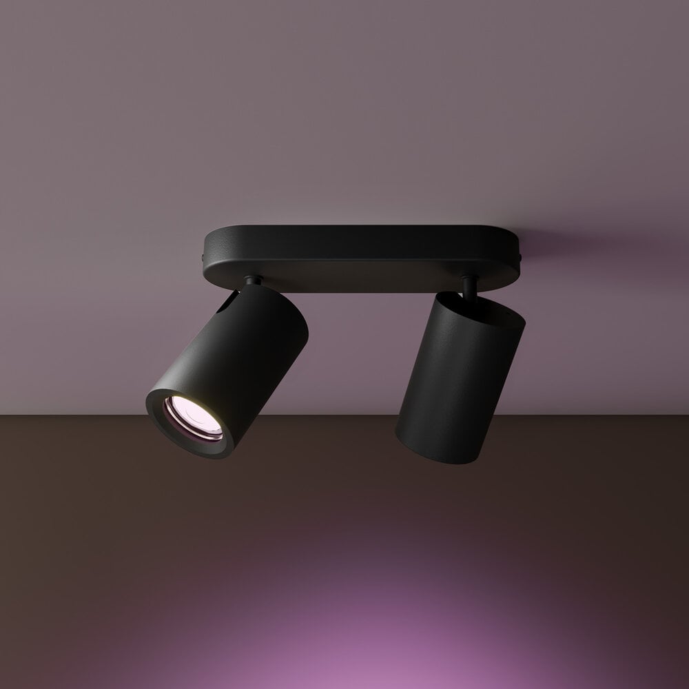 Ledvion LED Deckenstrahler Schwarz Duo - Dimmbar - 4,9W - RGB+CCT - Neigbar