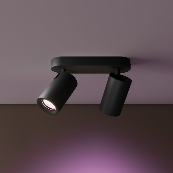 Ledvion LED Deckenstrahler Schwarz Duo - Dimmbar - 4,9W - RGB+CCT - Neigbar