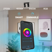 Ledvion LED Deckenstrahler Schwarz Duo - Dimmbar - 4,9W - RGB+CCT - Neigbar