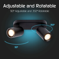 Ledvion LED Deckenstrahler Schwarz Duo - Dimmbar - 4,9W - RGB+CCT - Neigbar