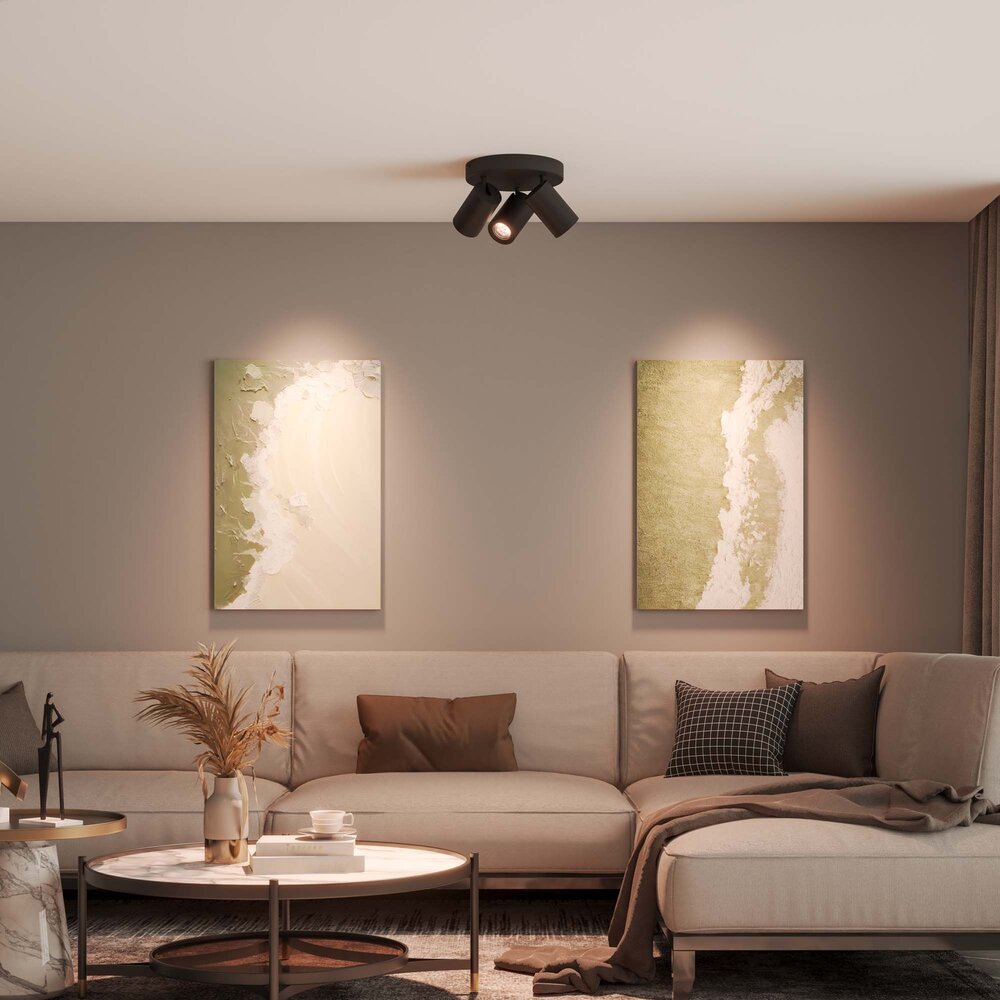 Ledvion LED Deckenstrahler Schwarz Trio - Neigbar - GU10 Fassung