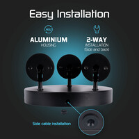 Ledvion LED Deckenstrahler Schwarz Trio - Neigbar - GU10 Fassung