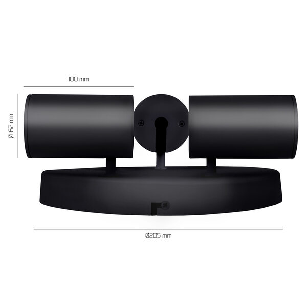 Ledvion LED Deckenstrahler Schwarz Trio - Neigbar - GU10 Fassung