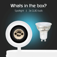 Ledvion LED Deckenstrahler Weiß Trio - Dimmbar - 3W - 2700K - Neigbar