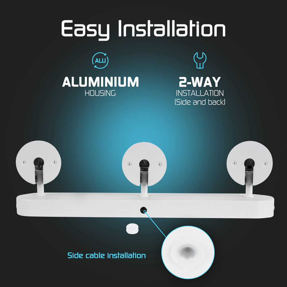 Ledvion LED Deckenstrahler Weiß Trio - Dimmbar - 3W - 4000K - Neigbar