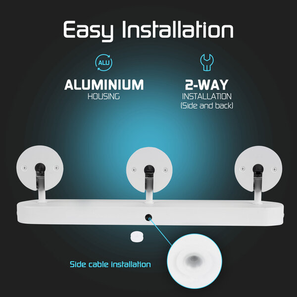 Ledvion LED Deckenstrahler Weiß Trio - Dimmbar - 3W - 4000K - Neigbar
