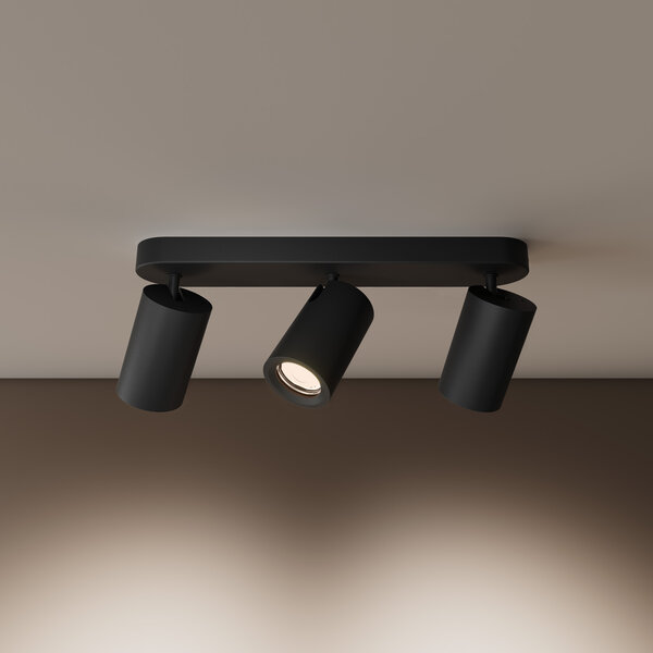 Ledvion LED Deckenstrahler Schwarz Trio - Dimmbar - 3W - 6500K - Neigbar