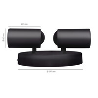 Ledvion LED Deckenstrahler Schwarz 4-licht - Dimmbar - 3W - 2700K - Neigbar
