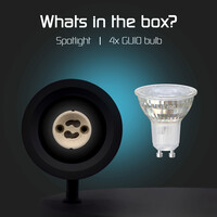 Ledvion LED Deckenstrahler Schwarz 4-licht - Dimmbar - 3W - 2700K - Neigbar