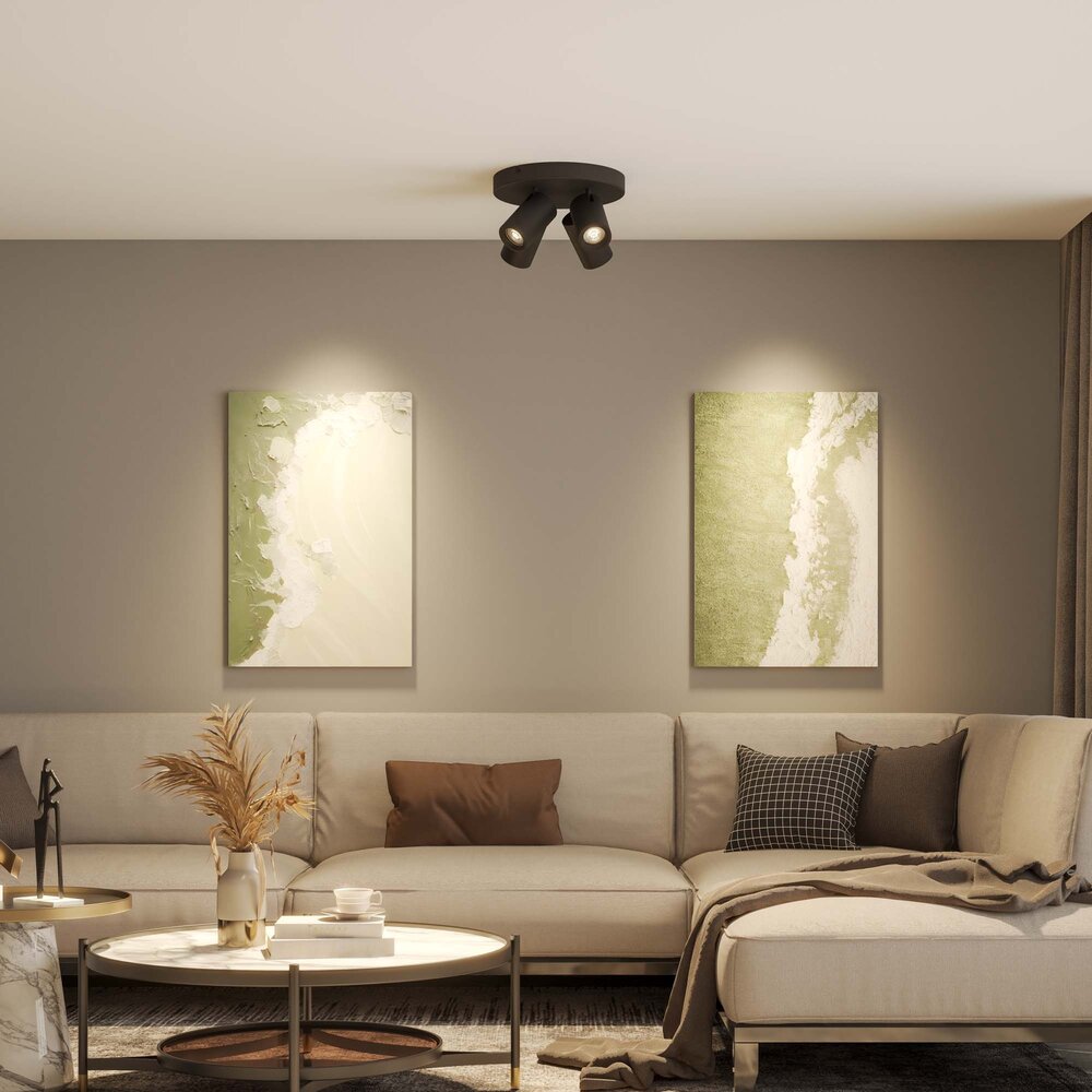 Ledvion LED Deckenstrahler Schwarz 4-licht - Dimmbar - 3W - 4000K - Neigbar