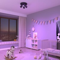 Ledvion LED Deckenstrahler Schwarz 4-licht - Dimmbar - 4,9W - RGB+CCT - Neigbar