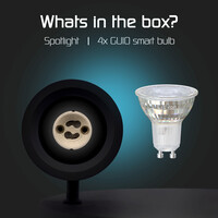 Ledvion LED Deckenstrahler Schwarz 4-licht - Dimmbar - 4,9W - RGB+CCT - Neigbar
