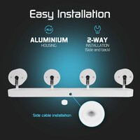 Ledvion LED Deckenstrahler Weiß 4-licht - Dimmbar - 3W - 4000K - Neigbar