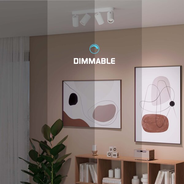 Ledvion LED Deckenstrahler Weiß 4-licht - Dimmbar - 3W - 4000K - Neigbar