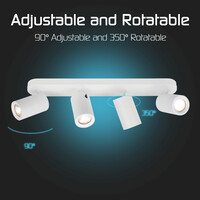 Ledvion LED Deckenstrahler Weiß 4-licht - Dimmbar - 3W - 6500K - Neigbar