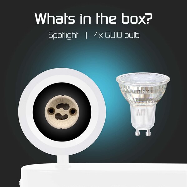 Ledvion LED Deckenstrahler Weiß 4-licht - Dimmbar - 3W - 6500K - Neigbar