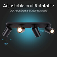 Ledvion LED Deckenstrahler Schwarz 4-licht - Neigbar - GU10 Fassung