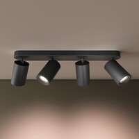 Ledvion LED Deckenstrahler Schwarz 4-licht - Dimmbar - 3W - 2700K - Neigbar