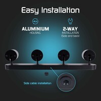 Ledvion LED Deckenstrahler Schwarz 4-licht - Dimmbar - 3W - 2700K - Neigbar