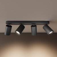 Ledvion LED Deckenstrahler Schwarz 4-licht - Dimmbar - 3W - 4000K - Neigbar
