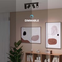 Ledvion LED Deckenstrahler Schwarz 4-licht - Dimmbar - 3W - 4000K - Neigbar