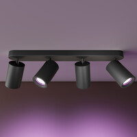 Ledvion LED Deckenstrahler Schwarz 4-licht - Dimmbar - 4,9W - RGB+CCT - Neigbar