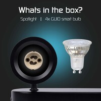 Ledvion LED Deckenstrahler Schwarz 4-licht - Dimmbar - 4,9W - RGB+CCT - Neigbar