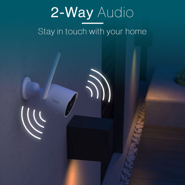 Tiqvi Smart Bullet Außenkamera - WiFi - 1080P - Sicherheitskamera für den Außenbereich