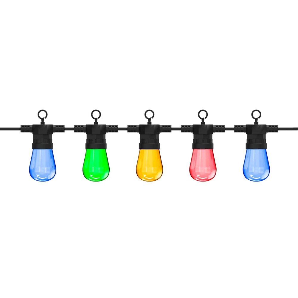 Calex 10m Calex Vista Lichterkette + 2 m Anschlusskabel - IP44 - RGB - Inkl. 10 Lampen