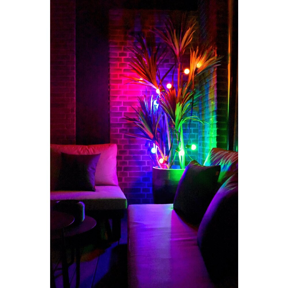 Calex 10m Calex Vista Lichterkette + 2 m Anschlusskabel - IP44 - RGB - Inkl. 10 Lampen