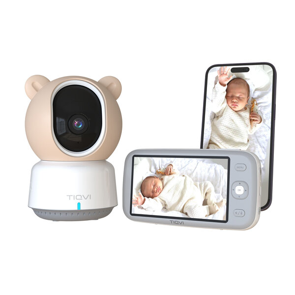 Tiqvi Smart Babyphone mit Kamera mit App und Monitor - WiFi - 1080P