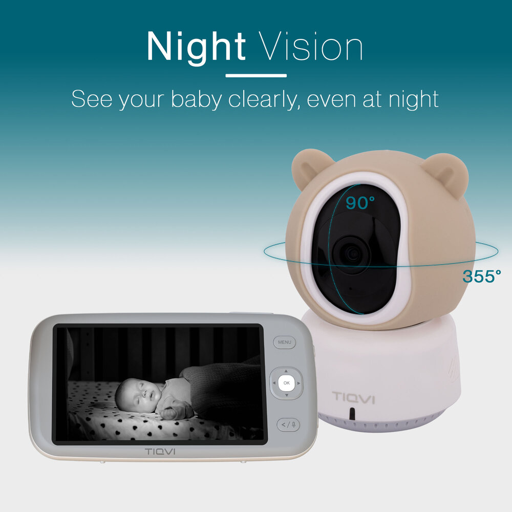 Tiqvi Smart Babyphone mit Kamera mit App und Monitor - WiFi - 1080P