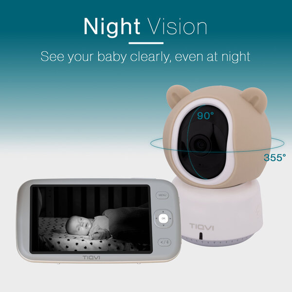 Tiqvi Smart Babyphone mit Kamera mit App und Monitor - WiFi - 1080P