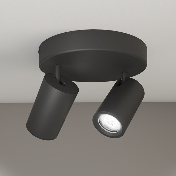 Ledvion LED Deckenstrahler Schwarz Duo - Dimmbar - 3W - 6500K - Neigbar