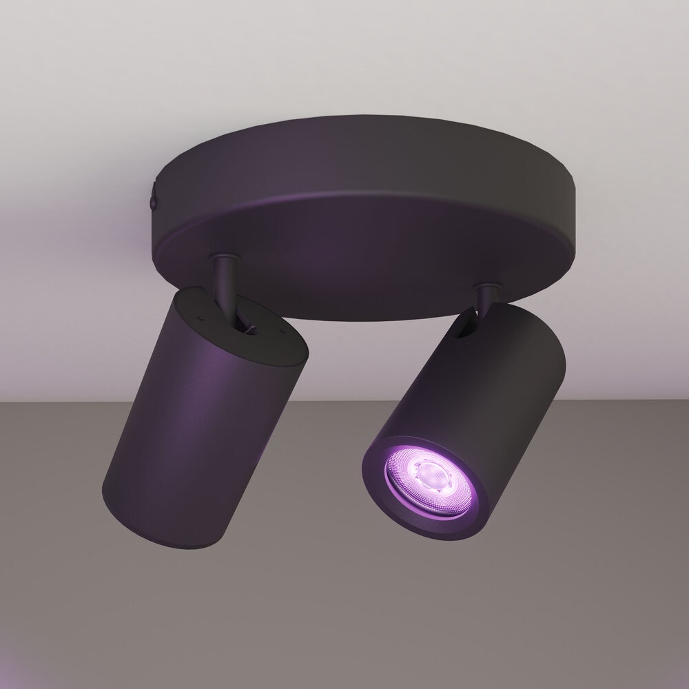 Ledvion LED Deckenstrahler Schwarz Duo - Dimmbar - 4,9W - RGB+CCT - Neigbar