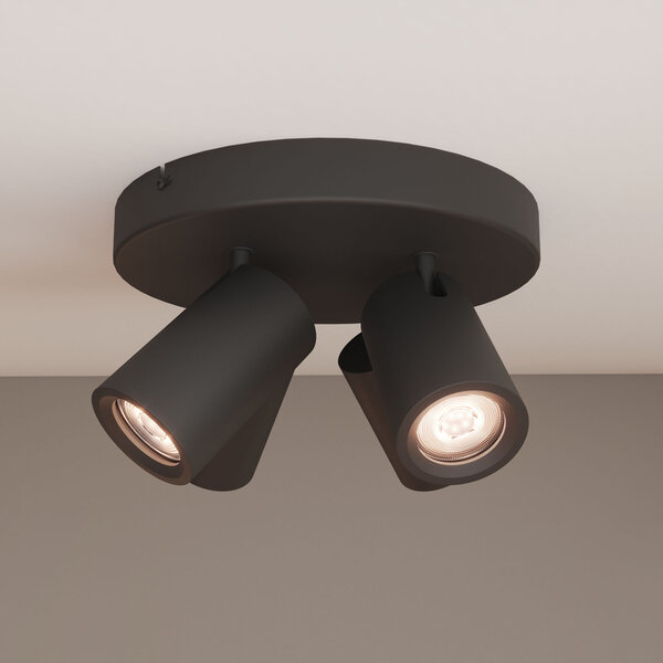 Ledvion LED Deckenstrahler Schwarz 4-licht - Dimmbar - 3W - 2700K - Neigbar
