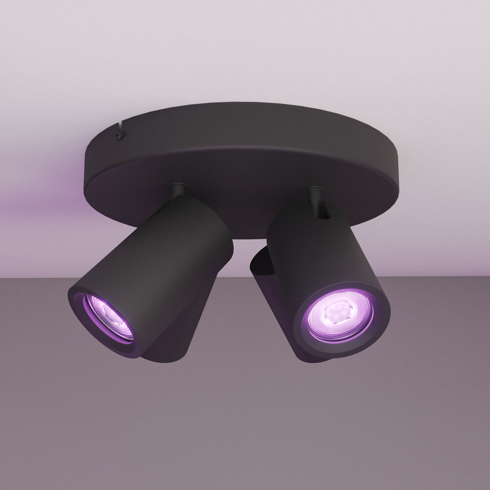 Ledvion LED Deckenstrahler Schwarz 4-licht - Dimmbar - 4,9W - RGB+CCT - Neigbar