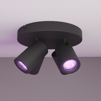 Ledvion LED Deckenstrahler Schwarz 4-licht - Dimmbar - 4,9W - RGB+CCT - Neigbar