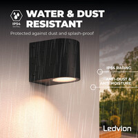 Ledvion Dimmbare LED Wandleuchte - Sacramento - 3W - 2700K - Schwarz