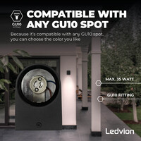 Ledvion Dimmbare LED Wandleuchte - Sacramento - 3W - 2700K - Schwarz