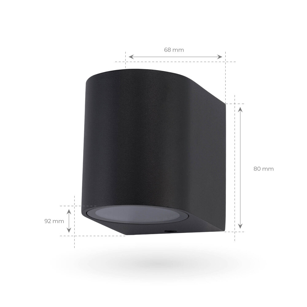 Ledvion Dimmbare LED Wandleuchte - Sacramento - 3W - 2700K - Schwarz