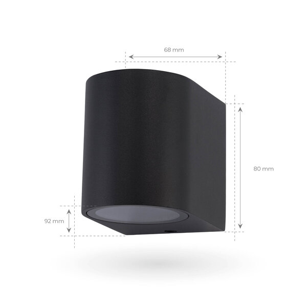 Ledvion Dimmbare LED Wandleuchte - Sacramento - 3W - 2700K - Schwarz