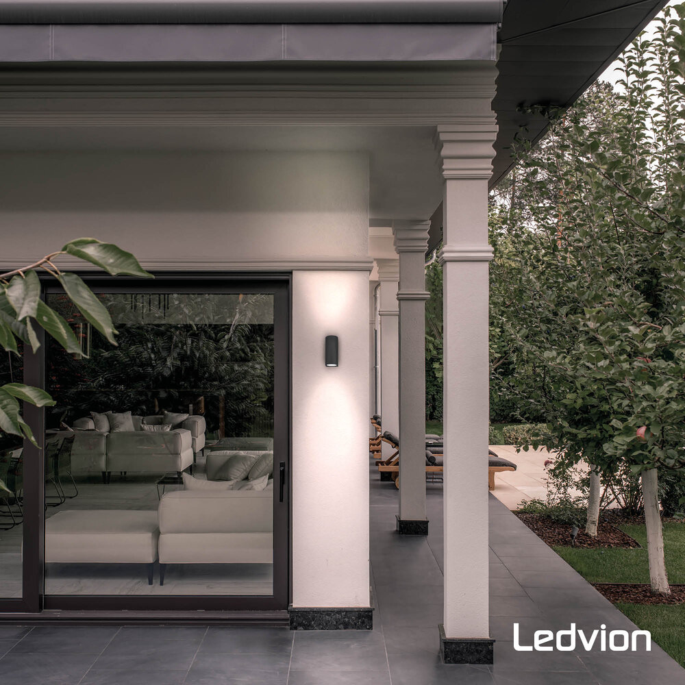 Ledvion Dimmbare LED Wandleuchte - Beidseitig - 3W - 2700K - Anthrazit