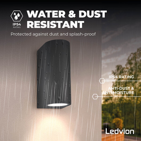Ledvion Dimmbare LED Wandleuchte - Beidseitig - 3W - 2700K - Anthrazit