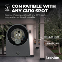Ledvion Dimmbare LED Wandleuchte - Beidseitig - 3W - 2700K - Anthrazit